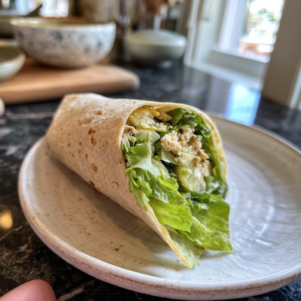 Healthy Lunch Lemon White Bean Wrap