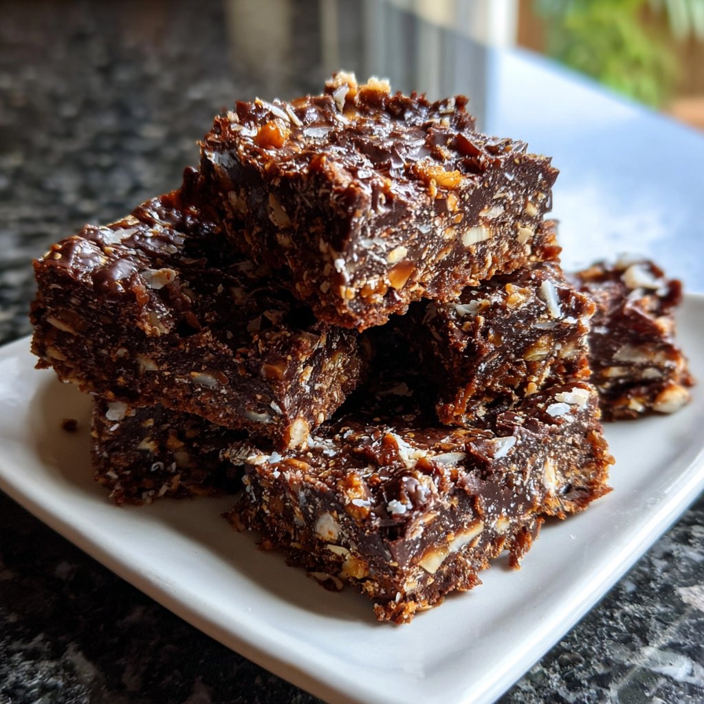 Chocolate Coconut Date Squares