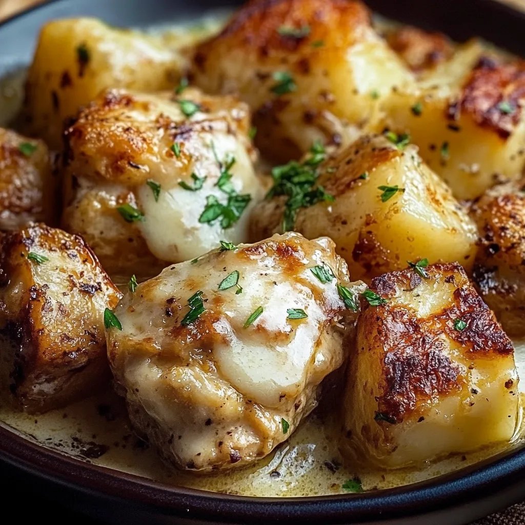 Garlic Parmesan Crockpot Chicken and Potatoes