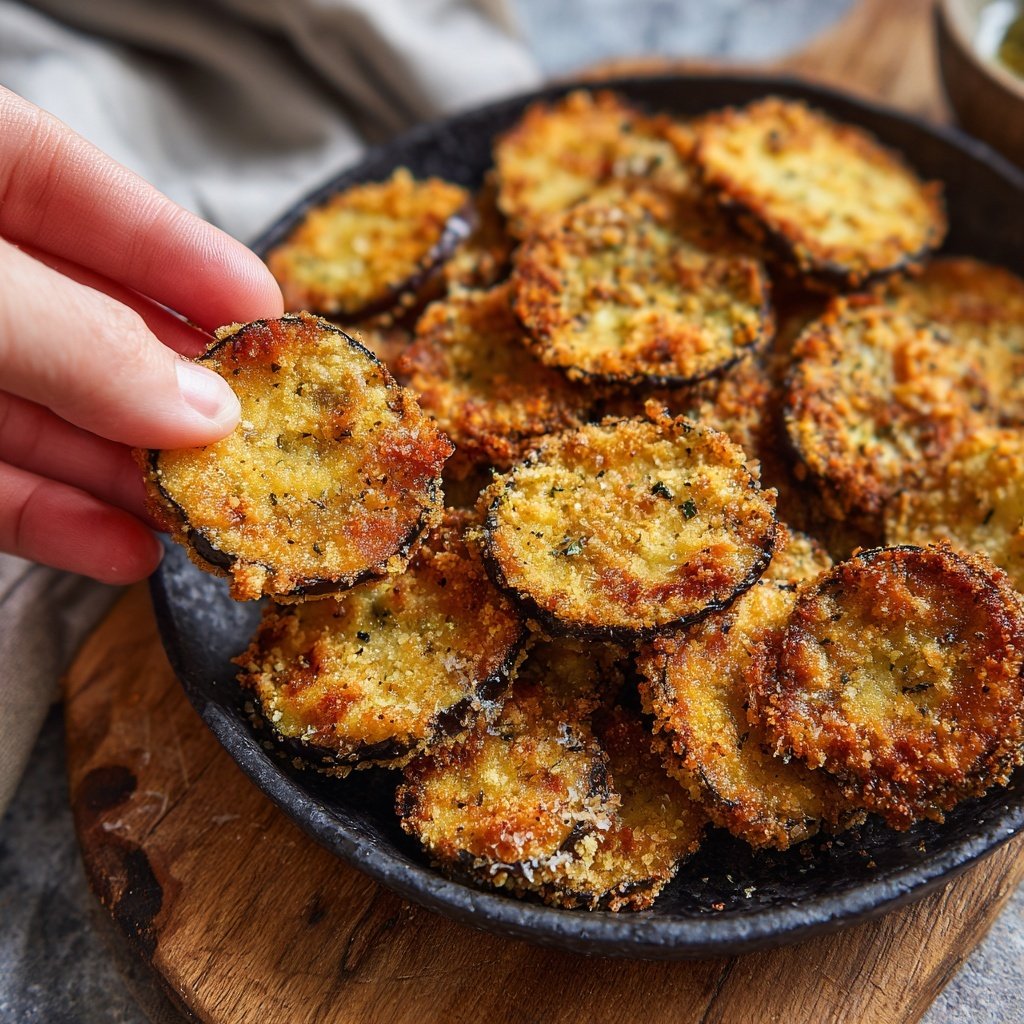 Crispy Eggplant Garlic Chips