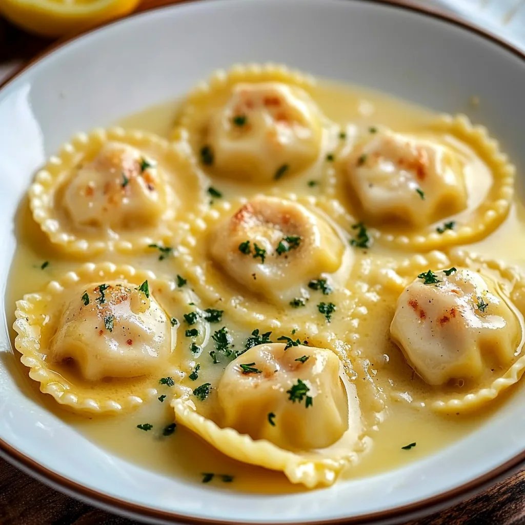 Lobster Ravioli in Lemon Butter Sauce