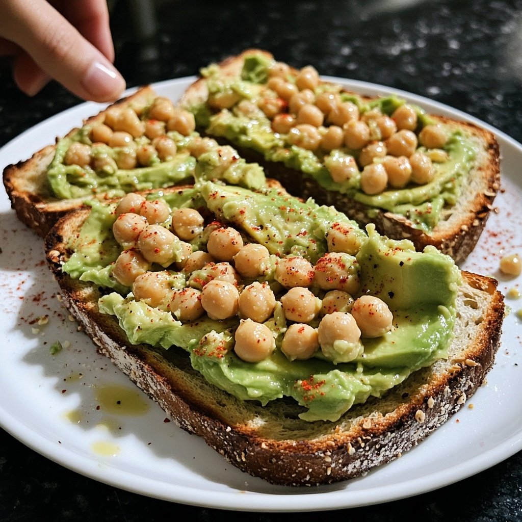 Healthy Lunch Avocado Chickpea Toast