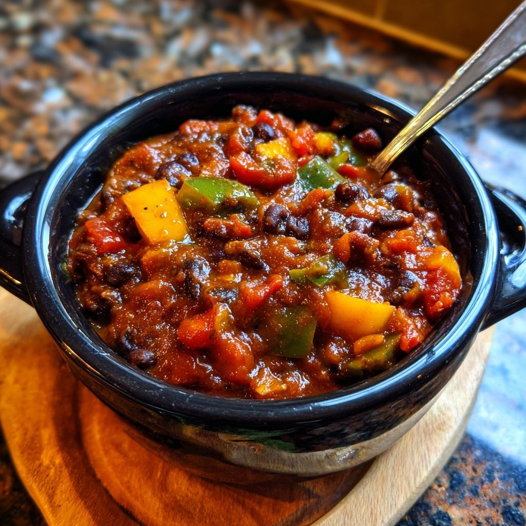 Healthy Crockpot Black Bean Chili