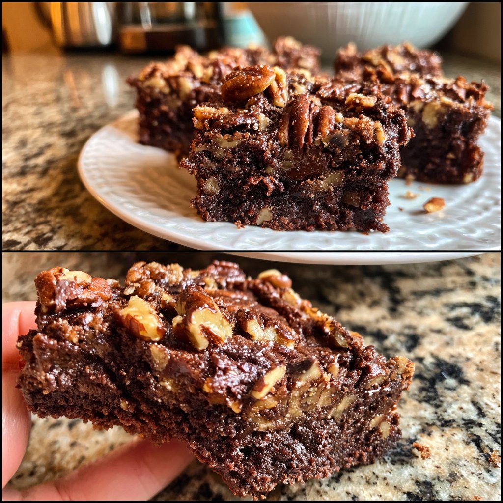 Cottage Cheese Brownies with Maple Pecan Topping