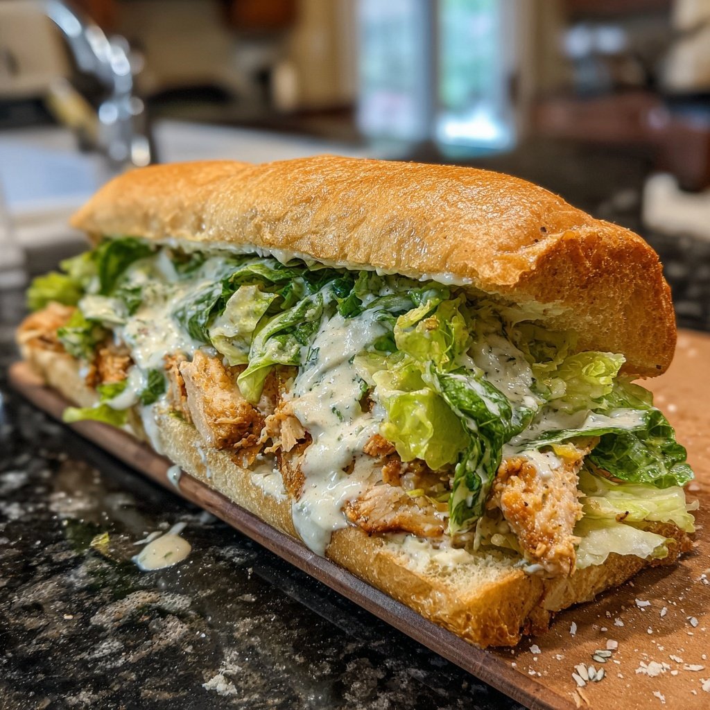 Easy Slow Cooker Chicken Caesar Sandwiches