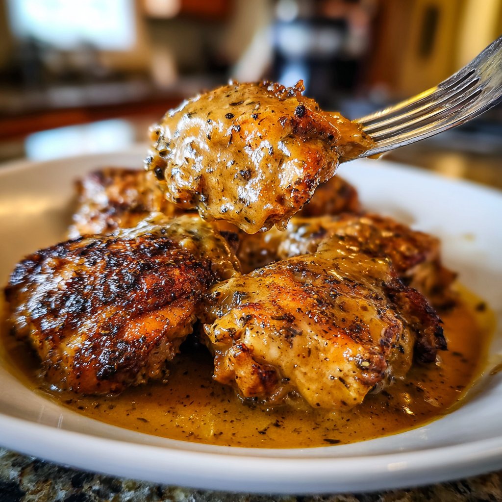 Simple Slow Cooker Chicken Thighs with Gravy