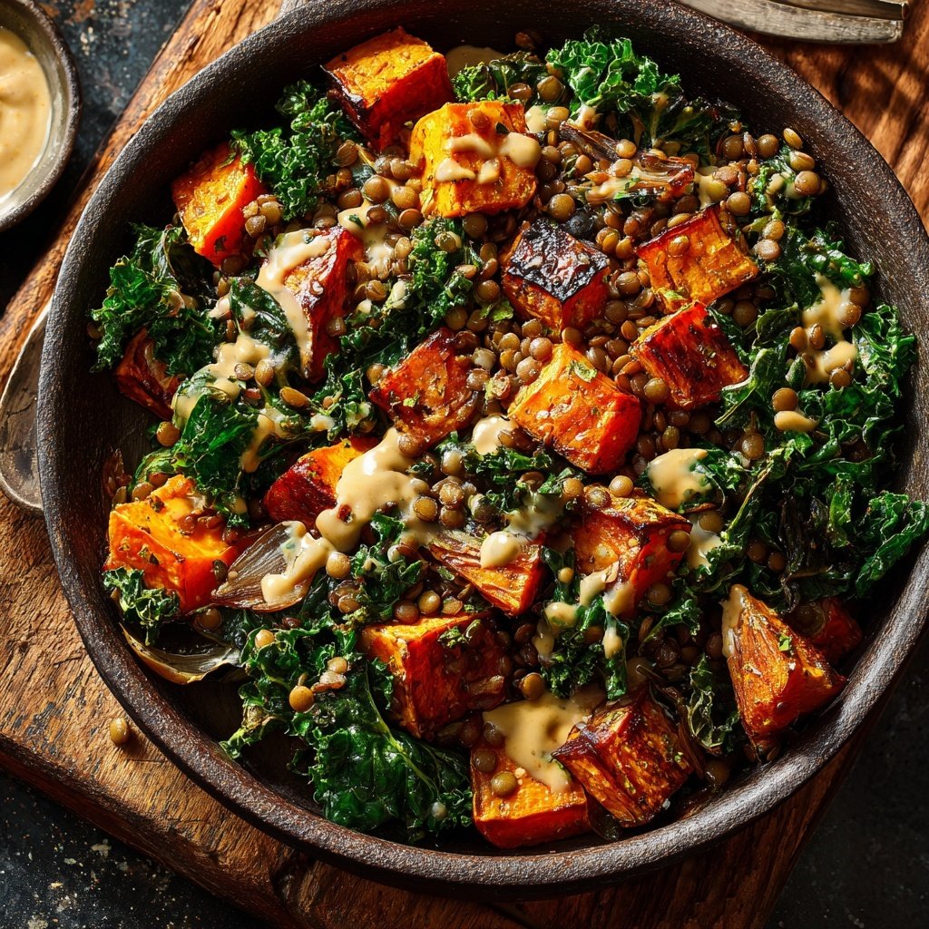 Roasted Veggie Lentil Grain Bowl