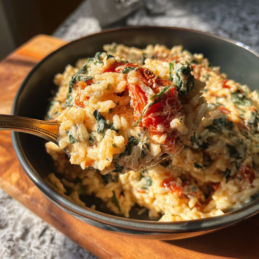 Creamy Spinach Tomato Rice