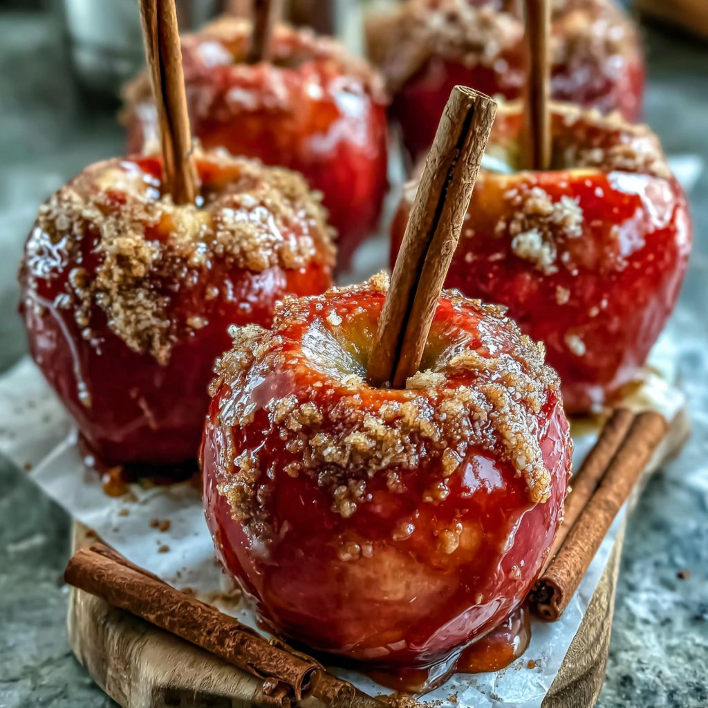 Red Candy Apples With Cinnamon